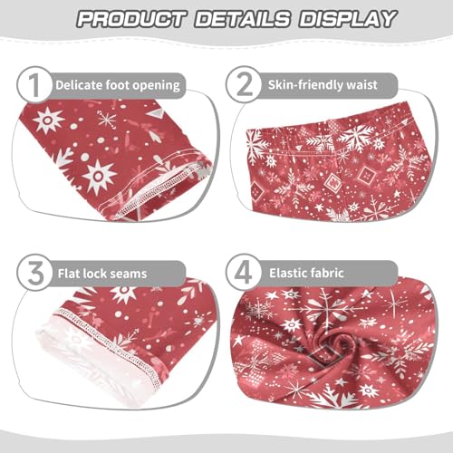 KLL Merry Christmas Snowflake Red Hoho Toddler Girls' Cotton Pants Comfortable High Waisted Lounge Pants Gym3