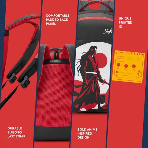 Image of Skybags Kyro 01 Samurai 28 Liters Premium Polyester Fabric School Backpack for Kids with Multiple Compartments and Adjustable Strap - Boys & Girls