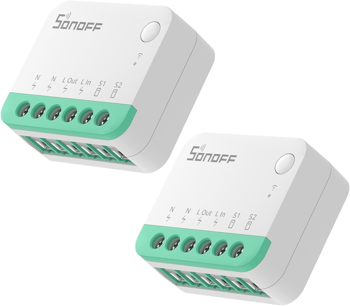 SONOFF MINIR4M WiFi Smart Alexa Switch 2 Way 2pcs - WiFi Light Switch Relay Module Supports Matter, Works with Apple Home, Alexa&Google Home, Remote Control via eWeLink App