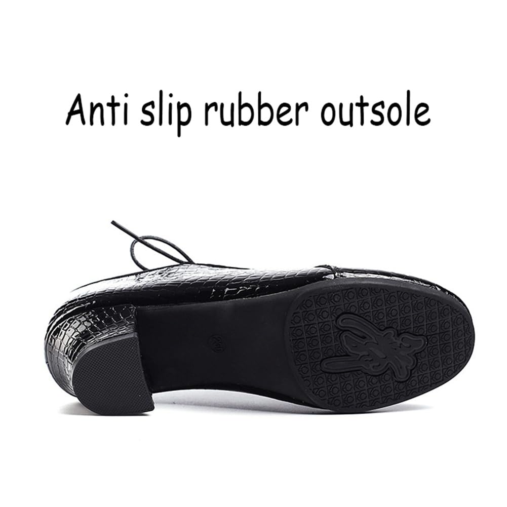 VEACAM Zapatos De Jazz De Cuero para Mujer Zapatillas De Baile Modernas con Cordones Suela De Goma Zapatos De Baile para Caminar