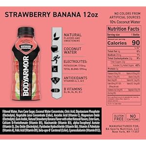 BODYARMOR Sports Drink Sports Beverage Strawberry Banana Coconut Water Hydration Natural Flavors With Vitamins Potassium Packed Electrolytes Perfect For Athletes 12 Fl Oz Pack of 8