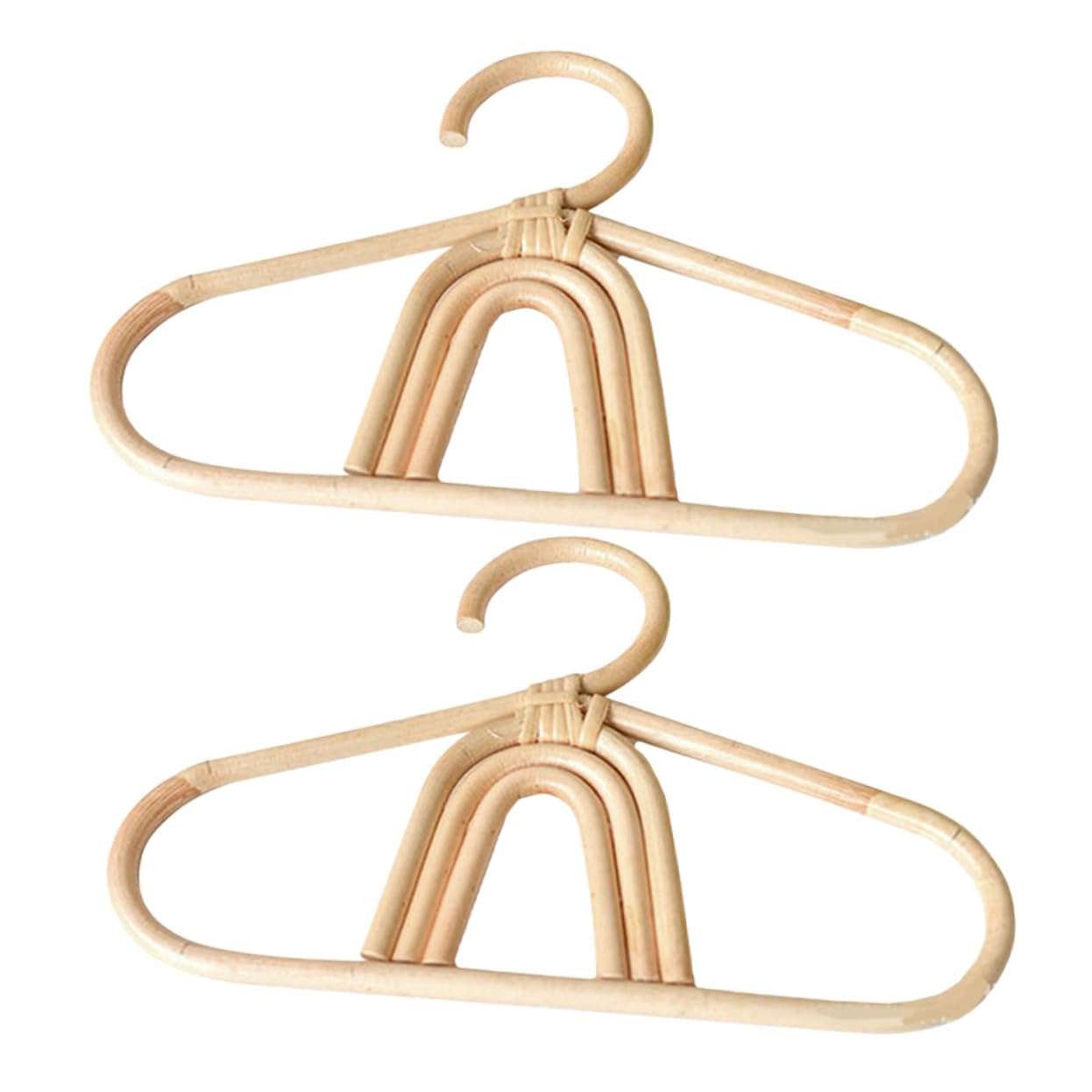 Ciieeo 2pcs Rattan Boys and Girls Hanger Baby Hangers for Closet Smooth Design Sturdy and Scratch for Baby's Clothing Storage
