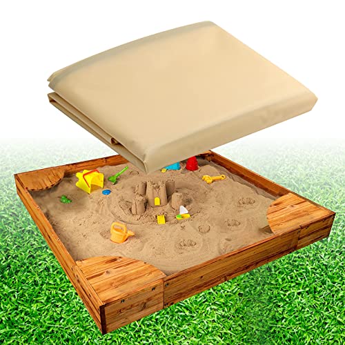 Hoypeyfiy Sandbox Protective Cover with Drawstring (47 * 47 inches, 59 * 59 inches) - Kids Sandpit Cover for Sand and Toys Protection