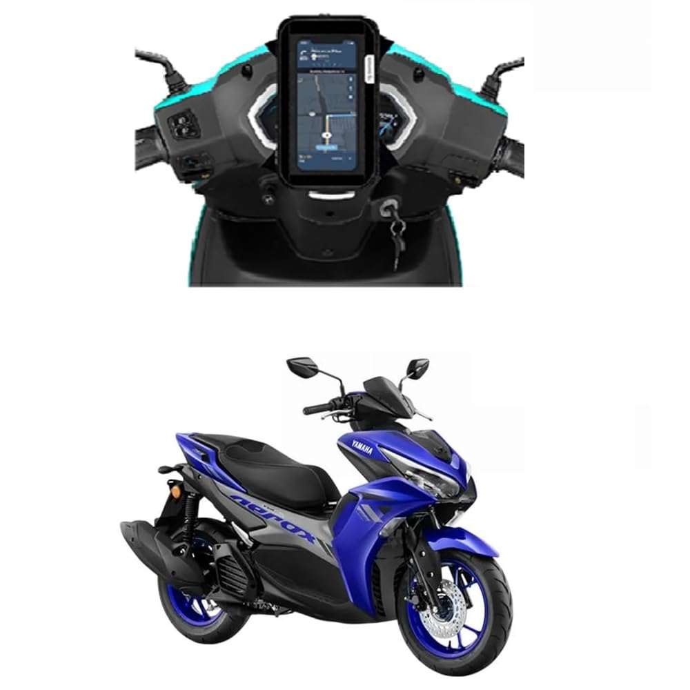 Polyester Handlebar Mobile Holder for Scooty Scooter Phone Pouch Bag for Yamaha Aerox 155 Waterproof 7.5 inches Phone Support (Black)-image-13