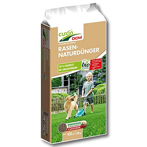 Cuxin DCM Rasen-Naturdünger - Langzeit Rasendünger - Mit Minigran...