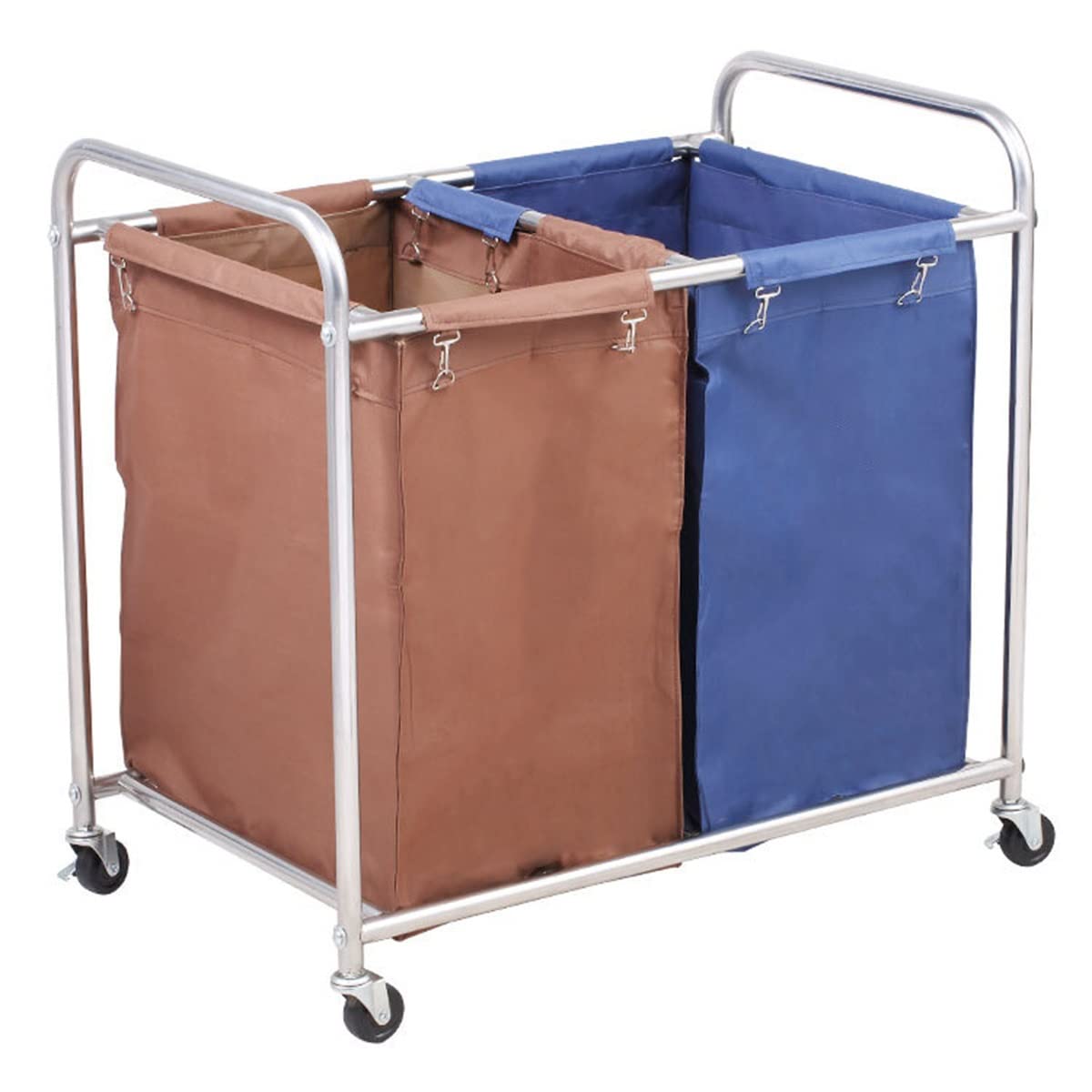 Cestini con ruoteCarrello per Lavanderia Resistente con Sacchi Rimovibili e Robusto Telaio in Metallo Carrello per Lavanderia di qualità Commerciale su Ruote per Il Servizio in Camera d'albe