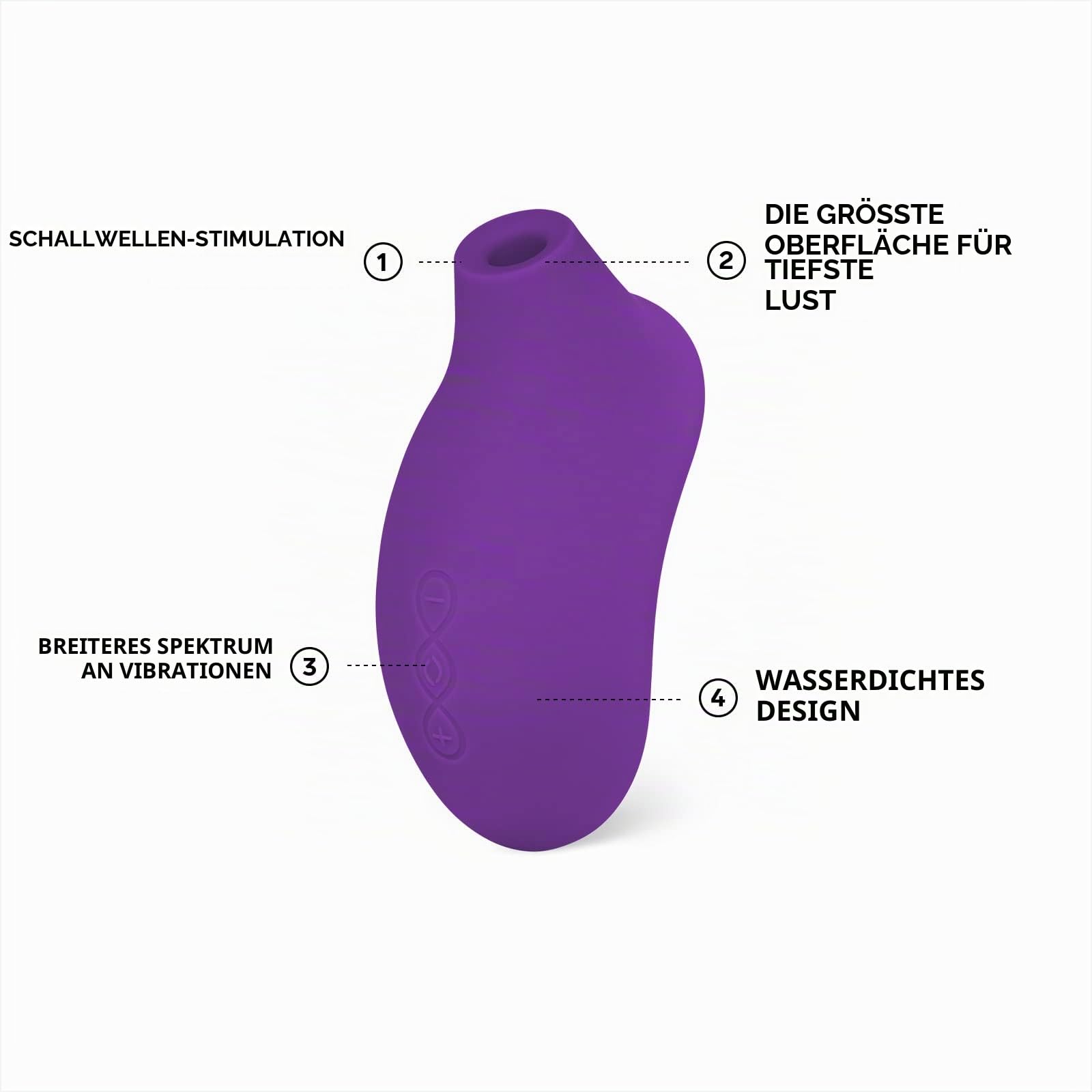 LELO SONA 2 Druckwellenvibrator für Frauen mit Schallwellen, wasserfester Auflegevibrator, oraler Stimulator für tiefere Befriedigung und Klitorisstimulation, Klitoris Sauger für Frauen, Purple