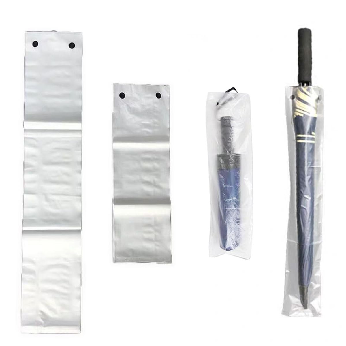 Heavy Duty Clear Disposable Umbrella Rain Bags - Universal Fit Wet Umbrella Covers, 500pcs Large & Small Size Refills for Bag Stands, Ideal for Home & Travel