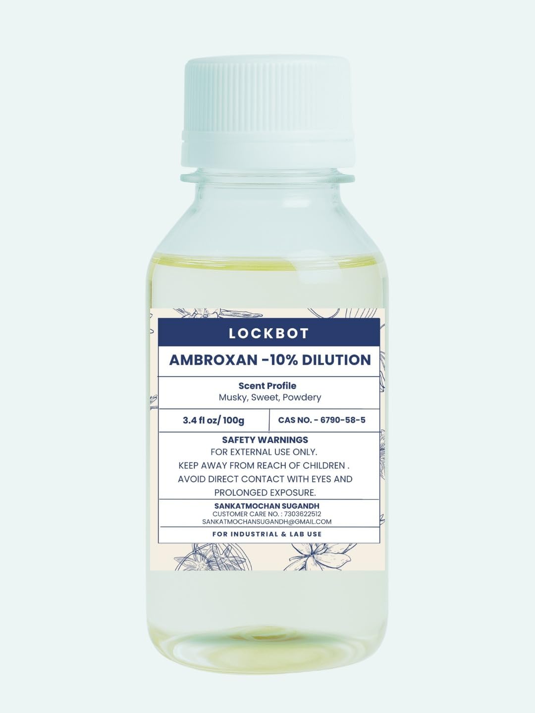 Ambroxan Perfume Fixative & Fragrance Booster | Ambergris Like, Woody, Musky, Warm, Highly Diffusive & Long Lasting Aroma - 100gm