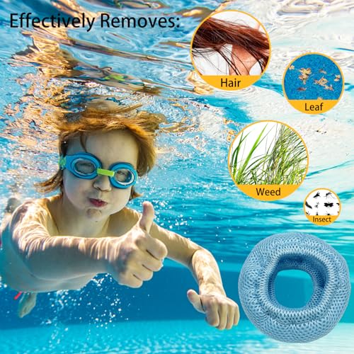 Rhsemi 8 Stück Schutznetze kompatibel mit Whirlpools Filter, Pool Bubble Spa Zubehör, 90 Pleats Sieb Ersatzfilter（blau）
