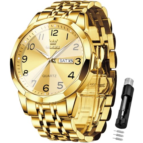 Image of OLEVS Watch for Men Simple Business Dress Analog Stainless Steel Waterproof Luminous Date Easy Read Men Wrsit Watch