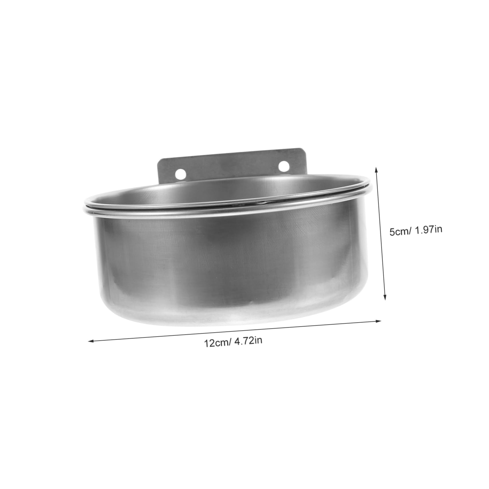 ibasenice Metal Dog Bowl Anti-Fall Puppy Bowl Screw Install Design Stainless Steel Dog Food Dispenser Safe