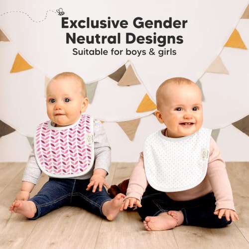 Image of KeaBabies 8-Pack Organic Baby Bibs for Drooling and Teething (Blush) | Soft Cotton Bibs for Baby Girl, Boy, Extra Absorbent, Easy to Clean & Put On, Toddler, Newborn, Infant 0-24 Months