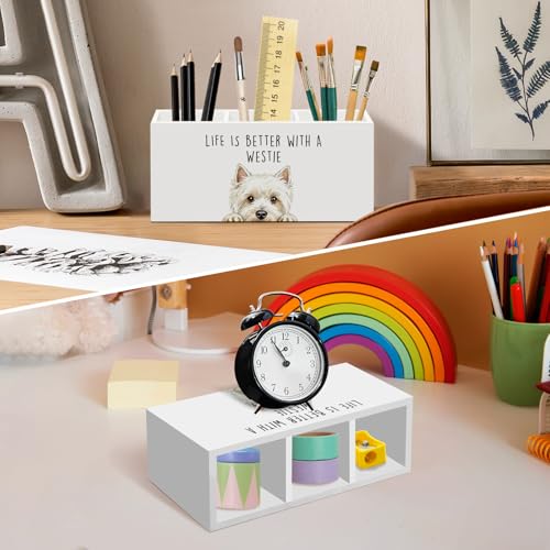 Porte-crayons Westie bureau pot stylos accessoires chien