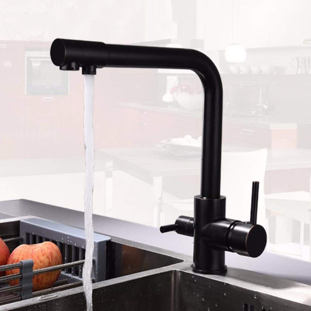 Rubinetto Bagno Nero Girevole 1080° Con Doccia Estraibile, 3 Modalità, Per Lavabo - 3