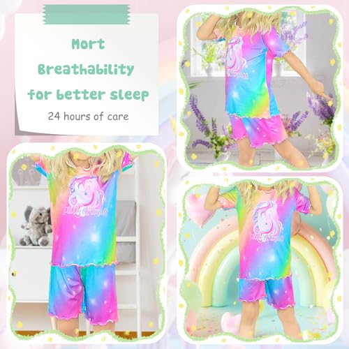 Sylfairy Girls Pajamas Set Toddler Girls Gifts PJs Summer Sleepwear Short Sleeve Top and Pants Jammies Set2