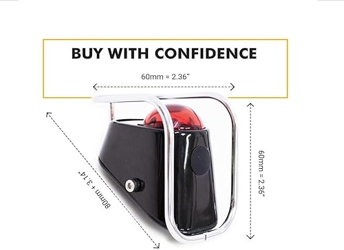 Miniatura 4 de Luces traseras LED traseras para bicicletas, estilo vintage negro brillante con lente roja y carcasa negra, accesorios de velocipede para bicicleta