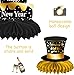 2026 New Year Eve Honeycomb Centerpieces Black Gold New Year Table Decorations New Year Table Toppers 3D NYE Centerpieces for 2026 New Year Eve Party Supplies, Happy New Year Table Decoration