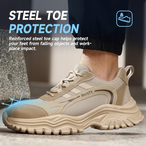 Image of Steel Toe Shoes for Men Women Lightweight Work Shoes Men Breathable Safety Shoe