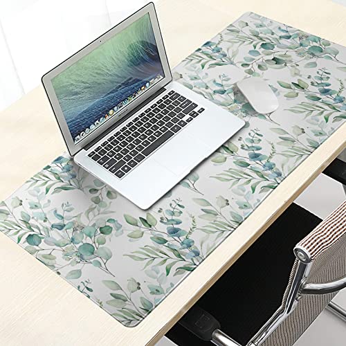 Image of Large Mouse Pad 31.5x11.8 Inches XL Extended Gaming Mousepad Green Leaves Desk Mat for Desktop, Long Computer Keyboard Mouse Mat Non-Slip Base Desk Pad for Home Laptop Game Office Work