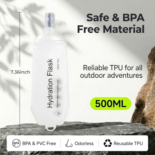 Image of PROBEROS 500ml Soft Flask Collapsible Water Bottle for Running Hiking