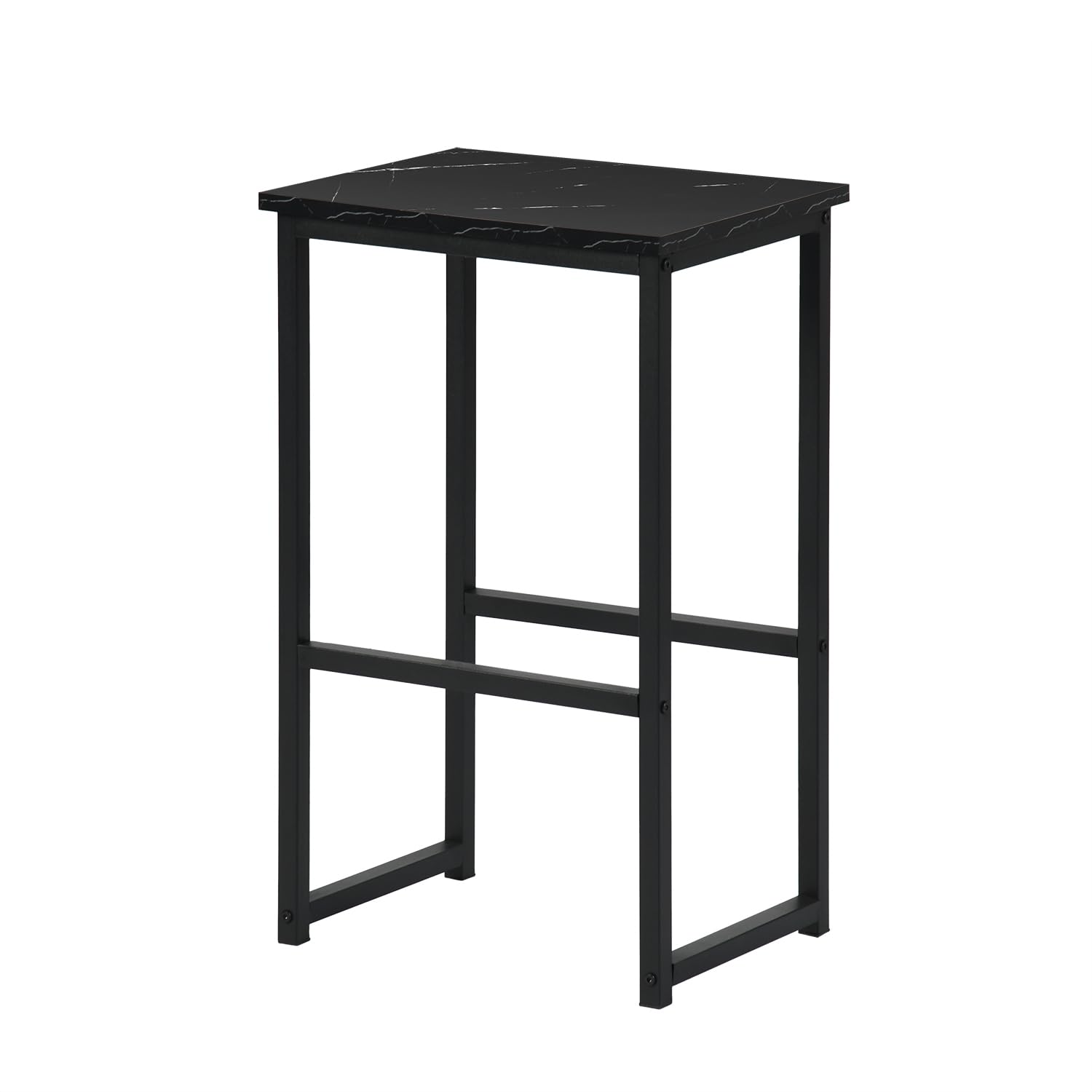 Table de Bar avec 4 Tabourets, Table Haute Cuisine, Table a Manger avec 4 Chaises, Table Haute 100 × 50 × 90 CM, 4 Tabourets 30 × 40 × 65 CM, Noir
