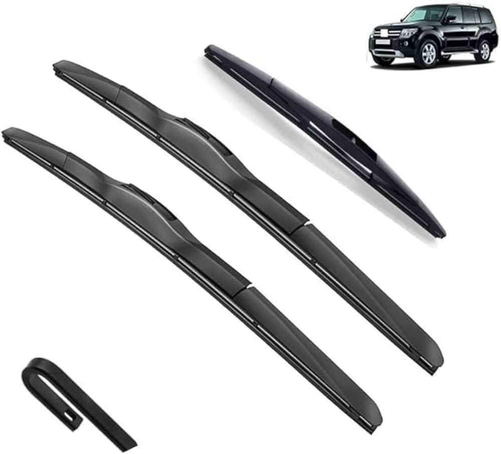 XYUASDGB Premium Exact Fit Windscreen Wiper Blades for Mitsubishi Pajero 4 Montero Shogun 2007-2020 V80 V87 V93 V97 Durable Natural Rubber Easy Fit for a Quiet and Streak Free Wipe