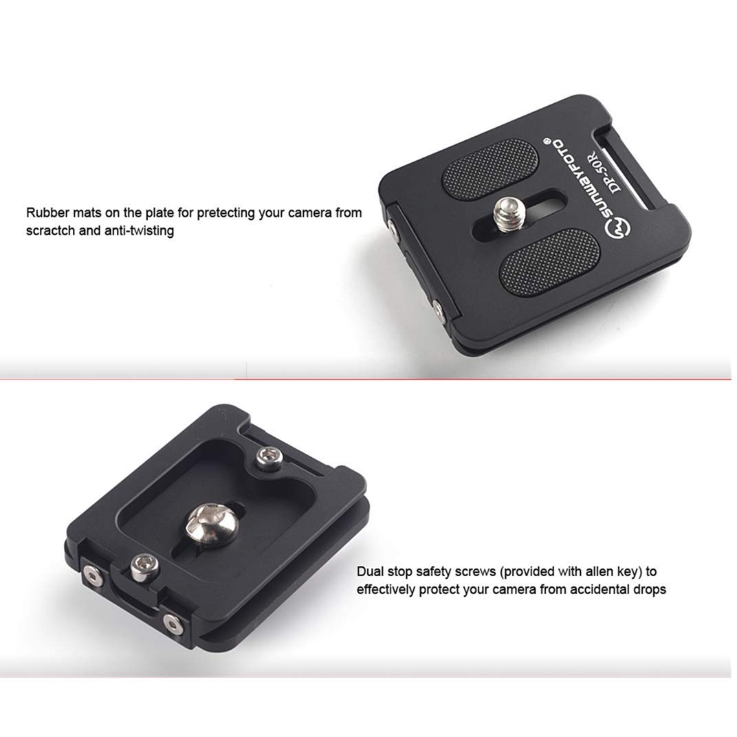 SUNWAYFOTO DP-50R Universal Arca 1/4" Vite Quick Shoe 50mm Piastra a sgancio rapido
