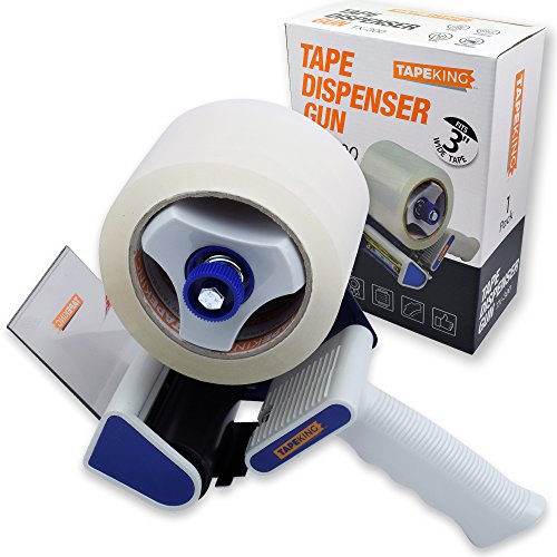 Image of Tape King Packing Tape Dispenser Gun - Handheld Tape Gun with 1 Bonus Clear Packaging Tape (3 Inch Wide) - Shipping Tape for Sealing, Storing, and Moving Boxes, 1 Pack