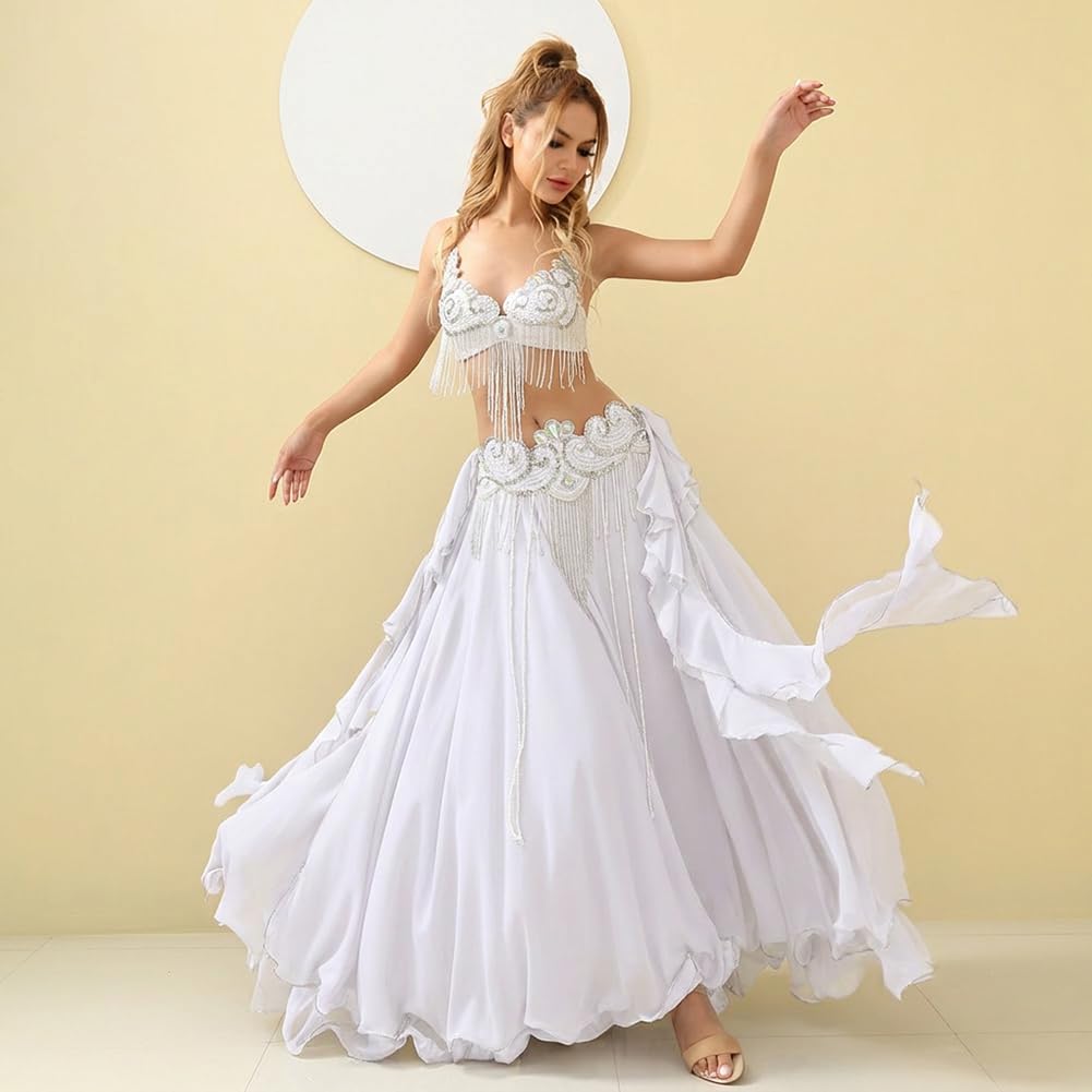 ROYAL SMEELA Bauchtanz kostüm Damen Set Karnevals kostüm Bauchtanz BH gürtel Rock Anzug Bauchtanz-Kleidung Profi Bauchtanz-Set Bauchtänzerin Kostüme Bauch tanzen Kostum Bauchtanz-Outfits für Frauen