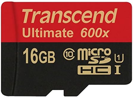 Transcend 16 GB MicroSDHC Class 10 UHS-I Memory Card with Adapter 90 Mb/s (TS16GUSDHC10U1)
