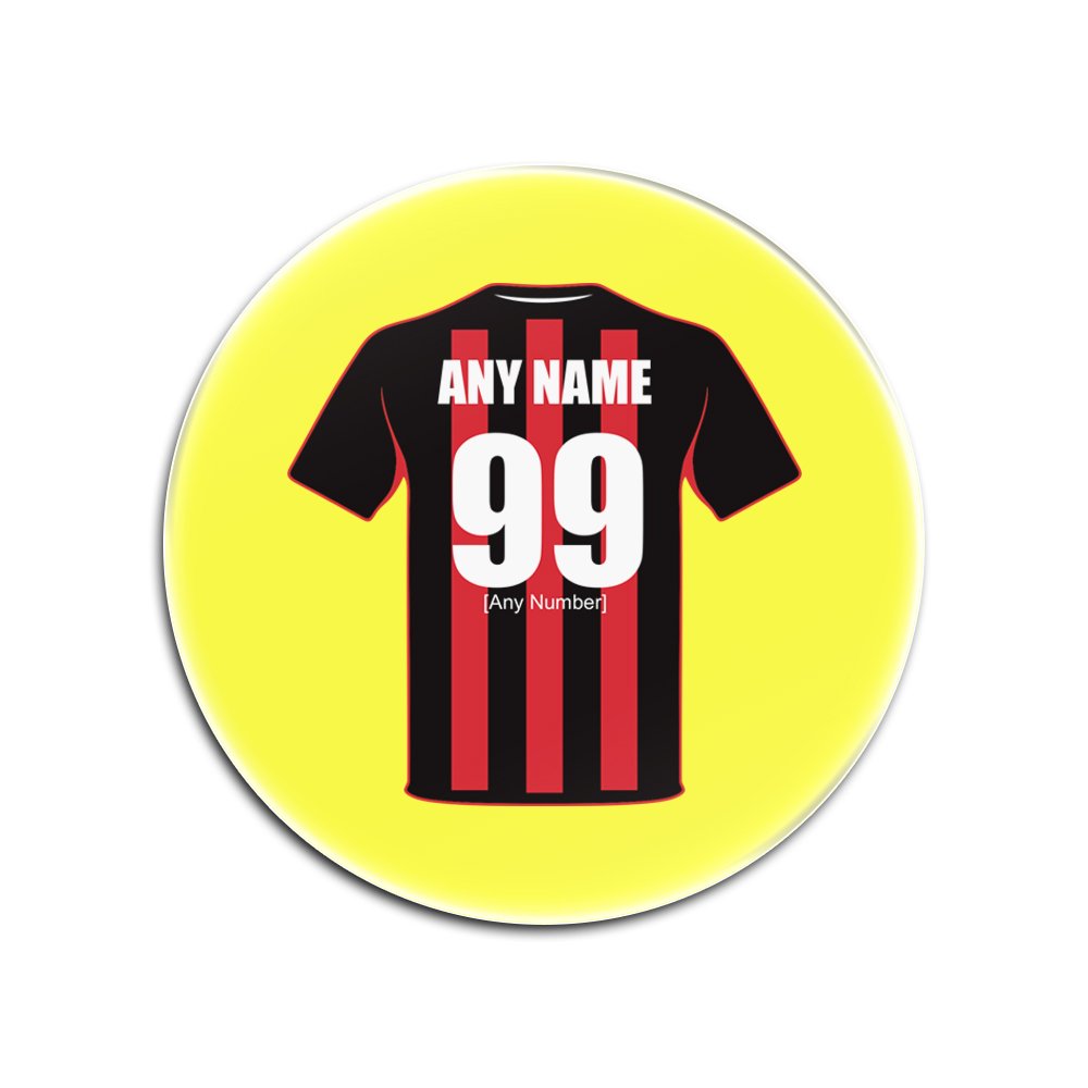 Personalised Gift - Bournemouth Glass Round Coasters (Football Club Design Theme, Colour Options) - Any Name/Message on Your Unique Mat Pad