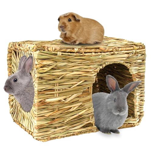 HERCOCCI Extra Large Grass House for Rabbit, Foldable & Comfortable