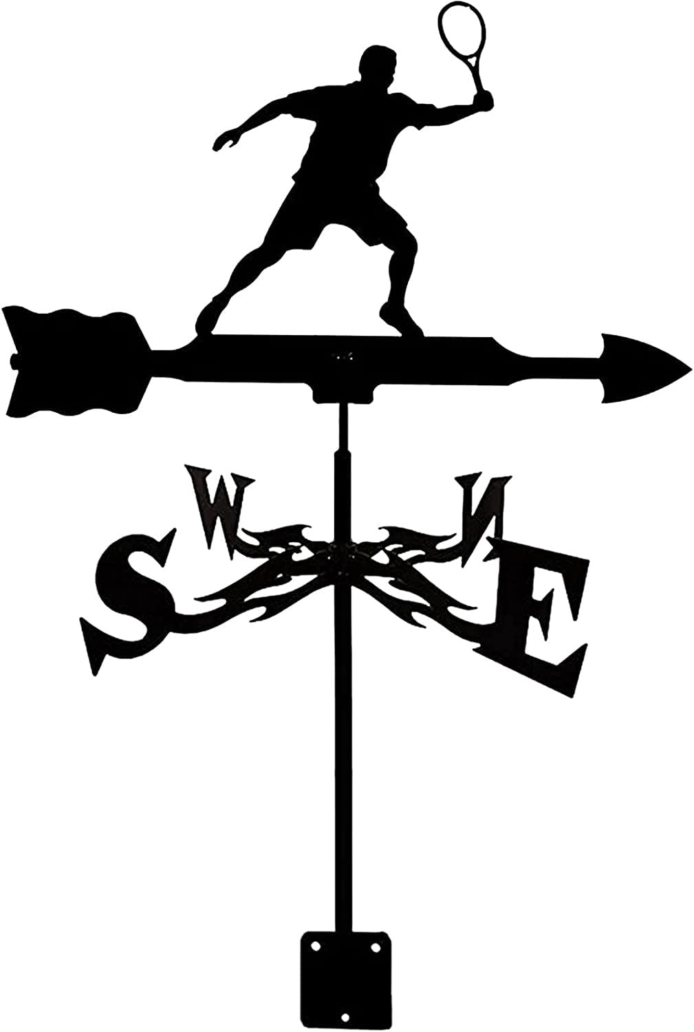 Metalowa wiatrowskaz, tenisowa wiatrowskaz Dekoracyjna wiatrowskaz Weathervane Garden Mount Yard Stake, żelazna wiatrowskaz Farma Trwała scena, narzędzie pomiarowe Budowa słupka og