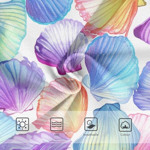 Joisal Cotton Girls Underwear Toddler Colorful Pastel Seashells White Little Girl Panties Pattern Briefs Underpants 2t3