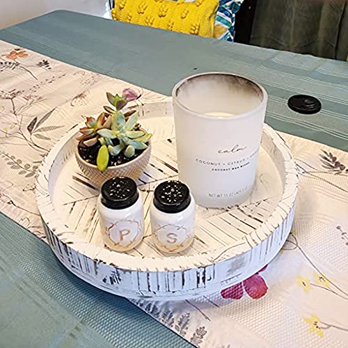 Topzea 12 Inch Lazy Susan Turntable Wood, Rotating Rustic Farmhouse Turntable Tray, Round Spanning Display Serving Tray Spice Rack Cabinet Organizer Dining Table Centerpiece For Snacks, Spices, Wine #TOP5