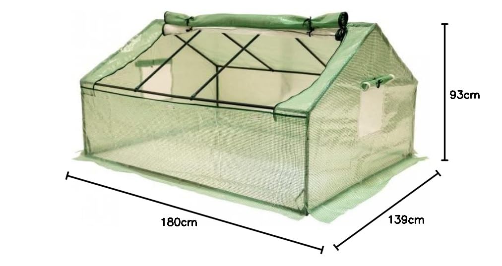 Grindi - Mini-Gewächshaus Folientunnel Gewächshaus Foliengewächshaus Treibhaus Pflanzenhaus mit PVC Folie und Fernster - Carina I, 180x139x93 cm - für Garten, Balkon und Terrasse