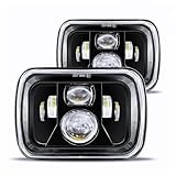 JHLion Upgraded NEW 1000% Bright 5x7 LED Headlights LED lights w/DRL Amber Turn Signal Hi/Low Sealed Beam Compatible with Jeep Cherokee XJ Wrangler YJ GMC Comanche MJ