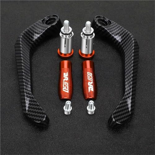 Protection mains guidon moto Suzuki DR650 orange anti-vent