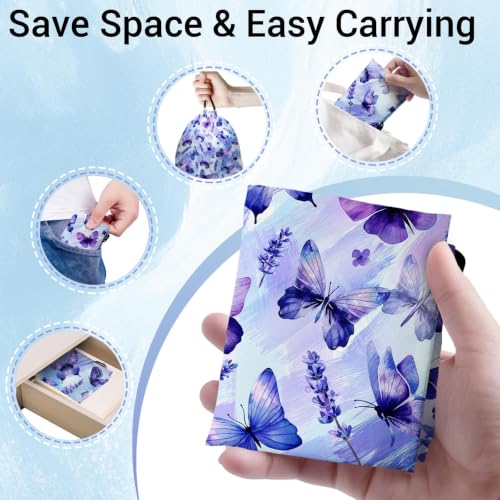 Image of Purple Butterfly Gymnastics Grip Bag Small Drawstring Gym Bag Outdoor Storage
