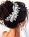Catery Flower Bridal Hair Vine Silver Crystal Pearl Bride Wedding Headpieces Leaf Hair Accessories for Women and Girls