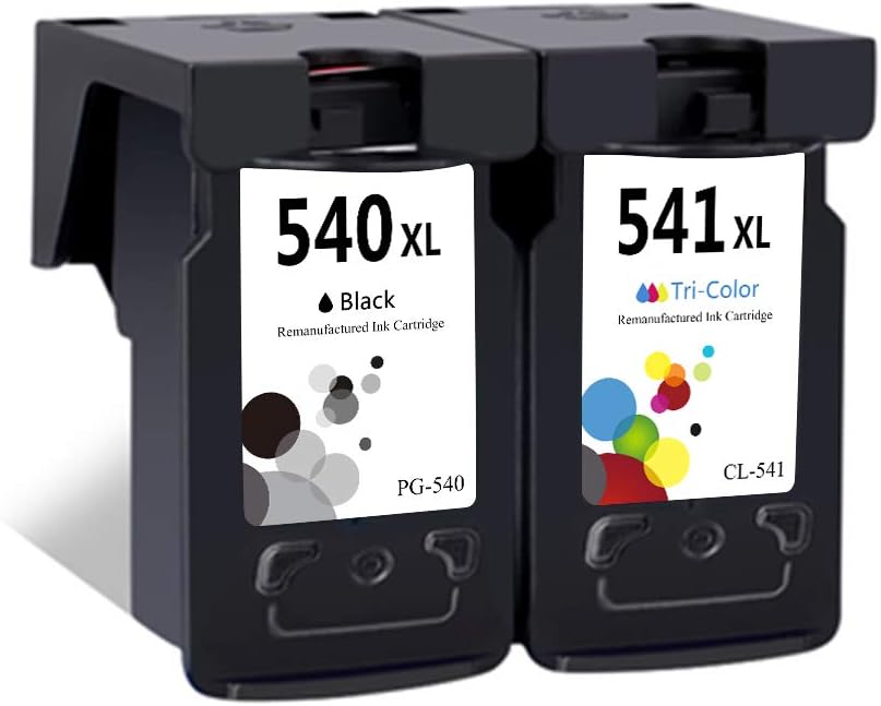 LEBOK XL Multi Pack Ink Cartridge (Black, Cyan, Magenta, Yellow) PG540 CL541 XL for Pixma MG2250, MG3250, MG4250, MX395, MX435, MX455, MX525 Printer, PG 540 and CL 541, Black and Tri Color