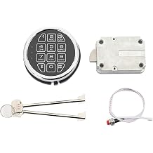 Chrome Digital Electronic Keypad Gun Safe Lock Replacement Solenoid Lock with 2 Override Key, Fits Most Basic and Medium Security Safes
