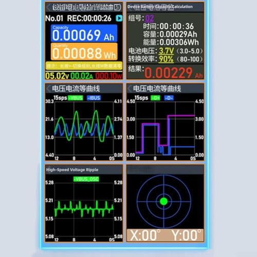 Analyseur de puissance numérique USB TU13 54V avec détection QC PD - 5