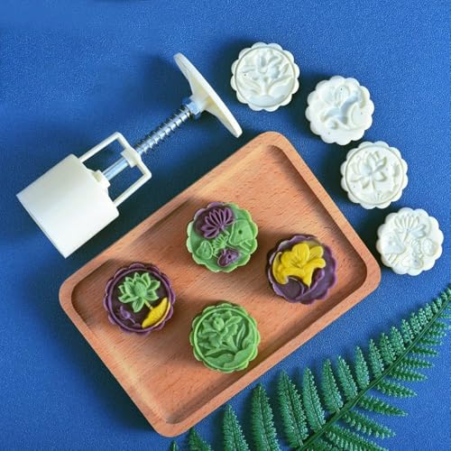 Mondkuchen Form 50g Blume 3D Mooncake Form Mould Cookie Stamp Keksstempel – Ansicht 6