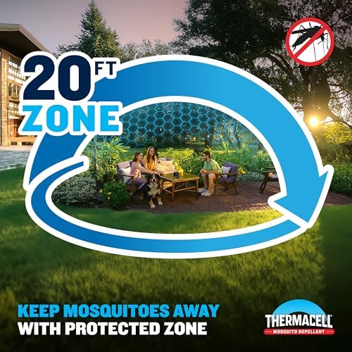 Thermacell Patio Shield Mosquito Repellent E-Series Rechargeable Repeller Bundle; 20β Mosquito Protection Zone; Includes 240-Hour Repellent Refill; No Spray, Flame or Scent; Bug Spray Alternative - 4