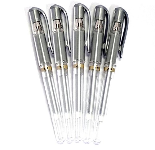 Stylos gel Uni-Ball Signo argenté 1 mm à pointe large pour tracé de haute précision