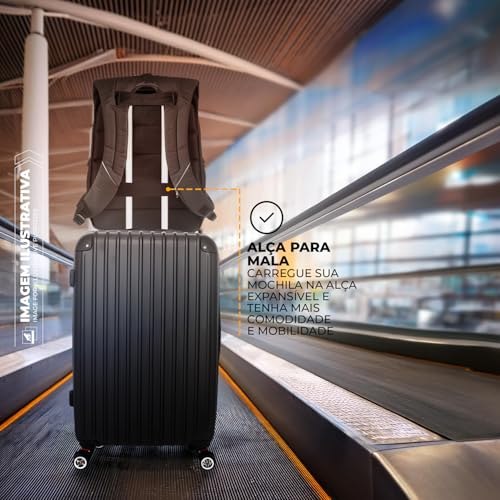 Mochila Casual Unissex Locker 22 Litros com Cadeado padrão TSA Antifurto, Saídas Aux para Cabo USB e