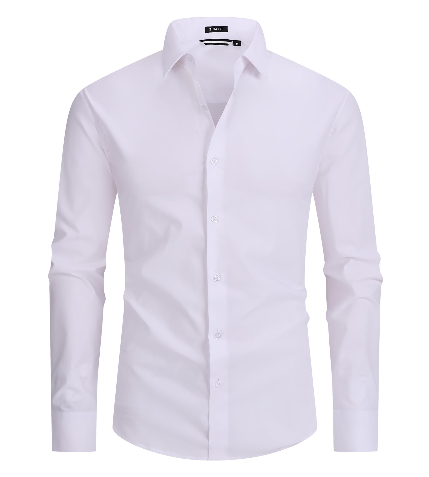 Alex Vando Mens Dress Shirt Easy Care Slim Fit Long Sleeve Cotton Stretch Button Down Shirt