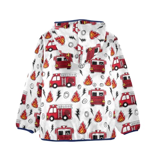 Fire Truck and Equipment Girls Fleece Jacket Girls Fall Jacket Girls Zip Up Hoodie Girls Sherpa Jacket 2-10T2